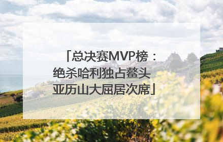 总决赛MVP榜：绝杀哈利独占鳌头 亚历山大屈居次席
