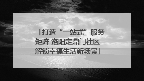 打造“一站式”服务矩阵 洛阳定鼎门社区解锁幸福生活新场景
