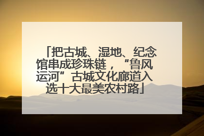 把古城、湿地、纪念馆串成珍珠链，“鲁风运河”古城文化廊道入选十大最美农村路