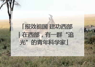 报效祖国 建功西部｜在西部，有一群“追光”的青年科学家