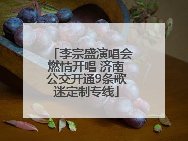 李宗盛演唱会燃情开唱 济南公交开通9条歌迷定制专线