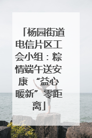 杨园街道电信片区工会小组：粽情端午送安康 “益心暖新”零距离