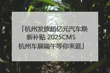 杭州发放超亿元汽车焕新补贴 2025CMS杭州车展端午等你来逛