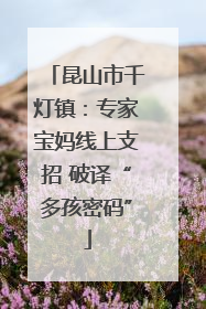 昆山市千灯镇：专家宝妈线上支招 破译“多孩密码”