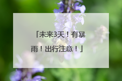 未来3天！有暴雨！出行注意！