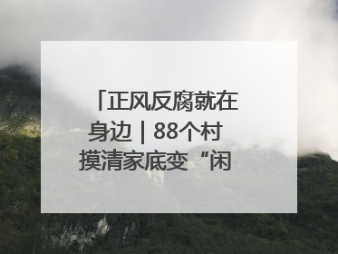 正风反腐就在身边｜88个村摸清家底变“闲”为“宝”