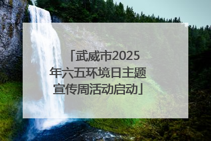武威市2025年六五环境日主题宣传周活动启动