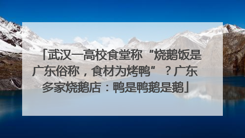 武汉一高校食堂称“烧鹅饭是广东俗称，食材为烤鸭”？广东多家烧鹅店：鸭是鸭鹅是鹅