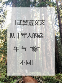 武警遵义支队︱军人的端午 与“粽”不同