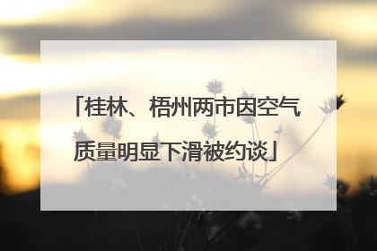 桂林、梧州两市因空气质量明显下滑被约谈