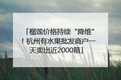 榴莲价格持续“降维”！杭州有水果批发商户一天卖出近2000箱