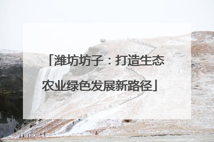 潍坊坊子：打造生态农业绿色发展新路径
