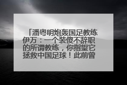 潘粤明炮轰国足教练伊万：一个装傻不辞职的所谓教练，你指望它拯救中国足球！此前曾多次发文评价国足