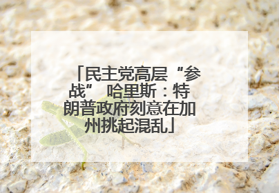 民主党高层“参战” 哈里斯：特朗普政府刻意在加州挑起混乱
