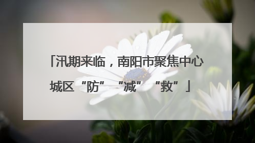 汛期来临，南阳市聚焦中心城区“防”“减”“救”