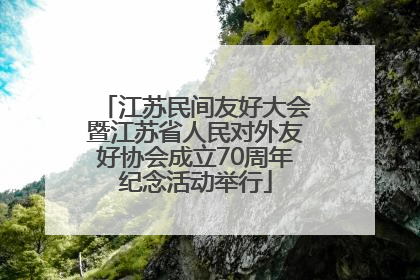 江苏民间友好大会暨江苏省人民对外友好协会成立70周年纪念活动举行