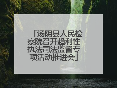 汤阴县人民检察院召开趋利性执法司法监督专项活动推进会