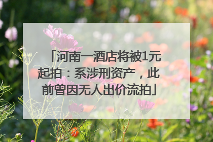 河南一酒店将被1元起拍：系涉刑资产，此前曾因无人出价流拍