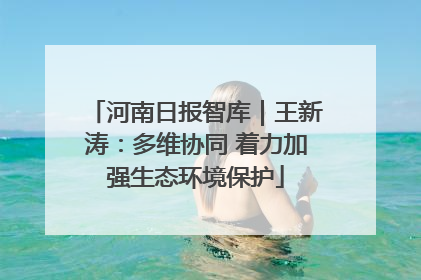 河南日报智库｜王新涛：多维协同 着力加强生态环境保护