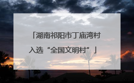 湖南祁阳市丁庙湾村入选“全国文明村”
