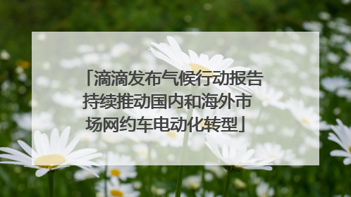 滴滴发布气候行动报告 持续推动国内和海外市场网约车电动化转型