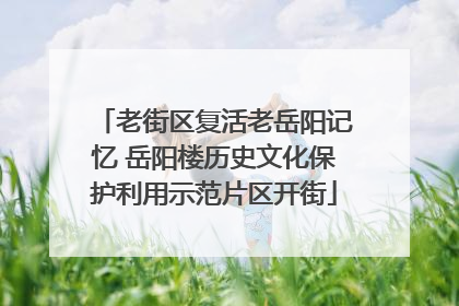 老街区复活老岳阳记忆 岳阳楼历史文化保护利用示范片区开街