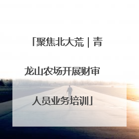 聚焦北大荒｜青龙山农场开展财审人员业务培训