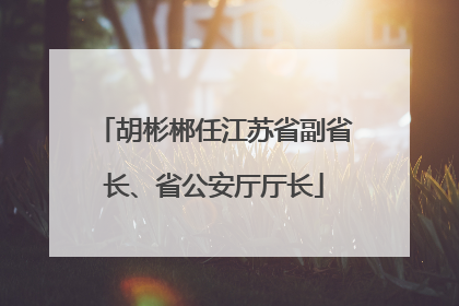 胡彬郴任江苏省副省长、省公安厅厅长