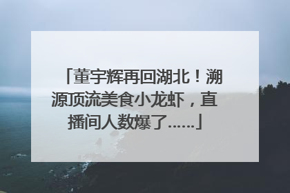 董宇辉再回湖北！溯源顶流美食小龙虾，直播间人数爆了……