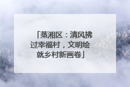 蒸湘区：清风拂过幸福村，文明绘就乡村新画卷