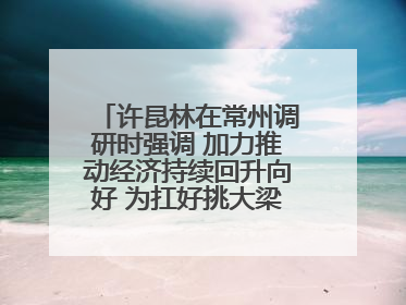 许昆林在常州调研时强调 加力推动经济持续回升向好 为扛好挑大梁责任多作贡献