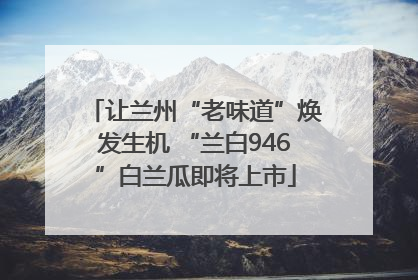 让兰州“老味道”焕发生机 “兰白946”白兰瓜即将上市