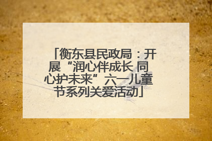 衡东县民政局：开展“润心伴成长 同心护未来”六一儿童节系列关爱活动