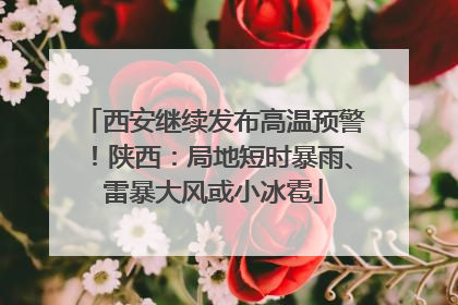 西安继续发布高温预警！陕西：局地短时暴雨、雷暴大风或小冰雹