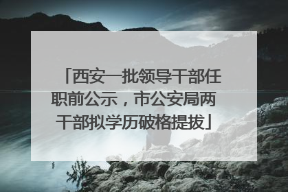 西安一批领导干部任职前公示，市公安局两干部拟学历破格提拔