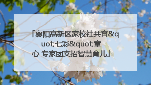 襄阳高新区家校社共育"七彩"童心 专家团支招智慧育儿