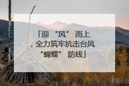 迎 “风” 而上，全力筑牢抗击台风 “蝴蝶” 防线