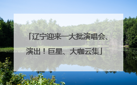 辽宁迎来一大批演唱会、演出！巨星、大咖云集