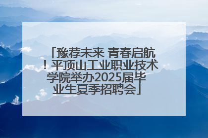 豫荐未来 青春启航！平顶山工业职业技术学院举办2025届毕业生夏季招聘会