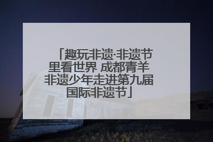 趣玩非遗·非遗节里看世界 成都青羊非遗少年走进第九届国际非遗节