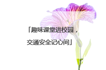 趣味课堂进校园，交通安全记心间