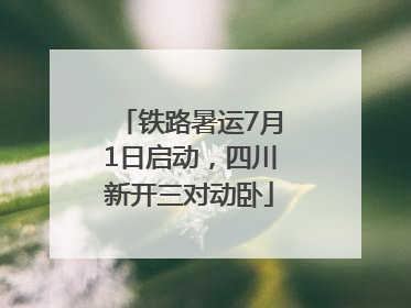 铁路暑运7月1日启动，四川新开三对动卧
