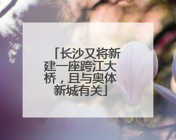 长沙又将新建一座跨江大桥，且与奥体新城有关