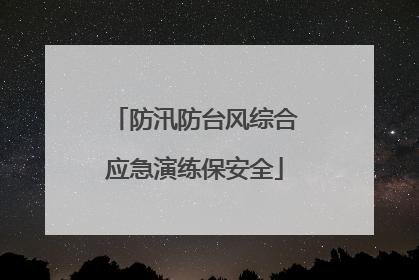 防汛防台风综合应急演练保安全