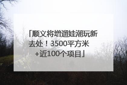 顺义将增遛娃潮玩新去处！3500平方米+近100个项目