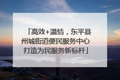 高效+温情，东平县州城街道便民服务中心打造为民服务新标杆