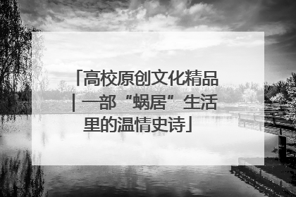 高校原创文化精品｜一部“蜗居”生活里的温情史诗