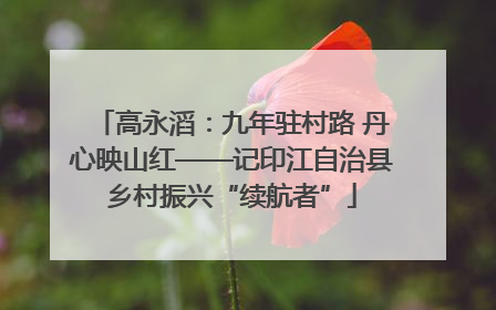 高永滔：九年驻村路 丹心映山红——记印江自治县乡村振兴“续航者”