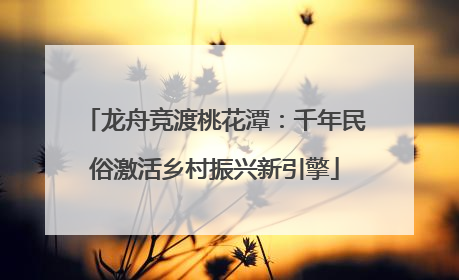 龙舟竞渡桃花潭：千年民俗激活乡村振兴新引擎