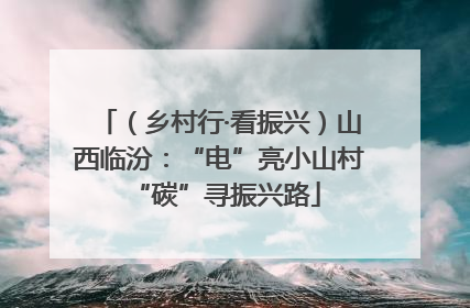 （乡村行·看振兴）山西临汾：“电”亮小山村 “碳”寻振兴路